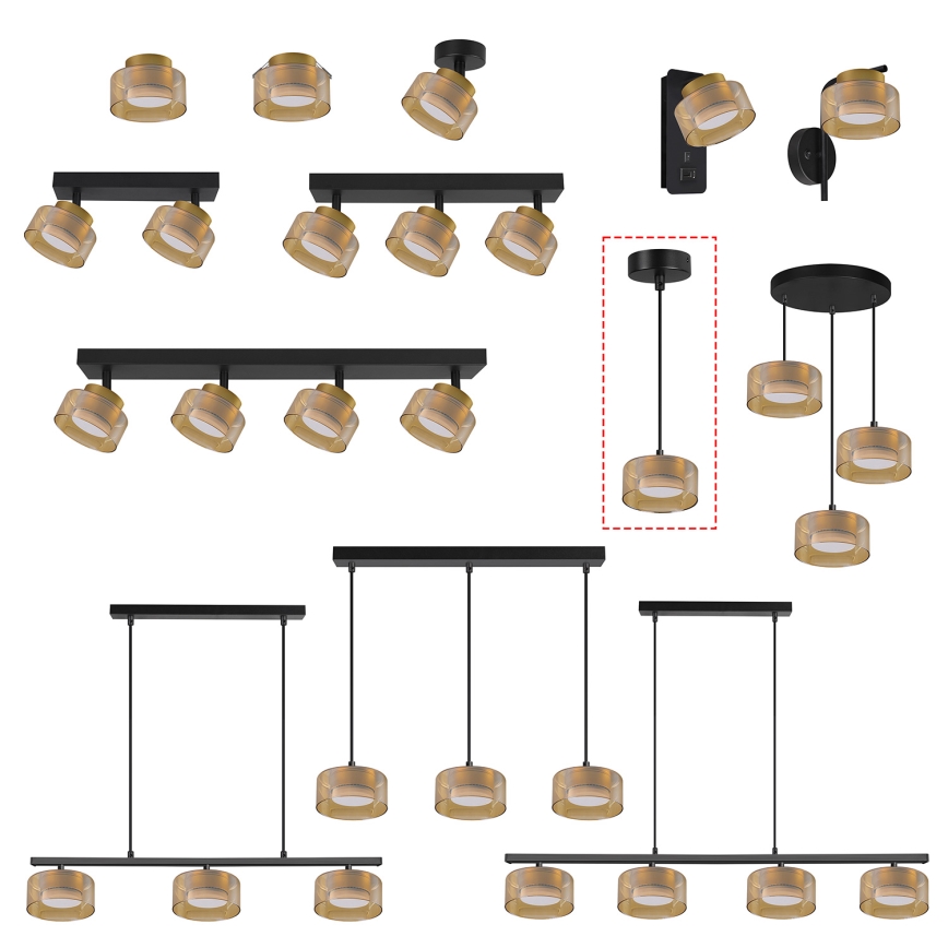 Brilagi - LED Lustr na lanku AURA LUX 1xGX53/30W/230V černá/zlatá