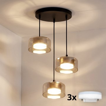 Brilagi - LED Lustr na lanku AURA LUX 3xGX53/13W/230V černá/zlatá