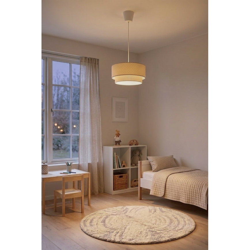 Brilagi - LED Lustr na lanku BOHO BOBO 1xE27/60W/230V pr. 40 cm puntíky béžová/krémová