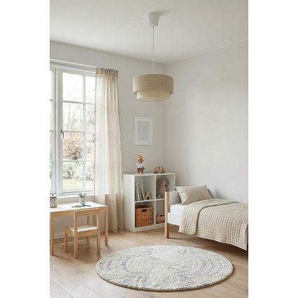 Brilagi - LED Lustr na lanku BOHO BOBO 1xE27/60W/230V pr. 40 cm puntíky béžová/krémová