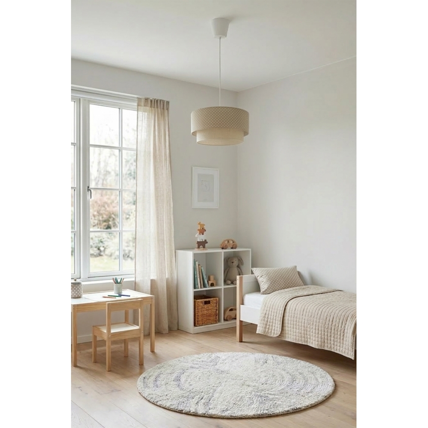 Brilagi - LED Lustr na lanku BOHO BOBO 1xE27/60W/230V pr. 40 cm puntíky béžová/krémová