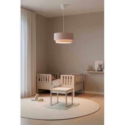 Brilagi - LED Lustr na lanku BOHO BOBO 1xE27/60W/230V pr. 40 cm růžová/krémová