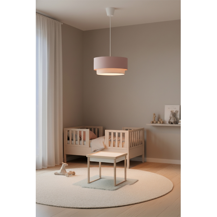 Brilagi - LED Lustr na lanku BOHO BOBO 1xE27/60W/230V pr. 40 cm růžová/krémová
