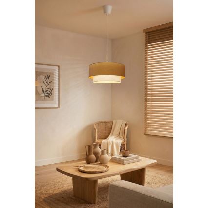 Brilagi - LED Lustr na lanku BOHO ECO 1xE27/10W/230V pr. 40 cm béžová/krémová