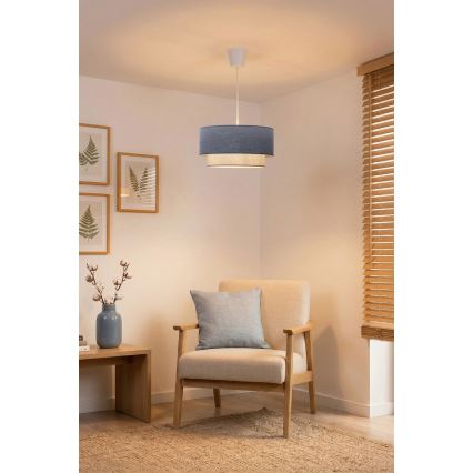 Brilagi - LED Lustr na lanku BOHO ECO 1xE27/10W/230V pr. 40 cm modrá/krémová