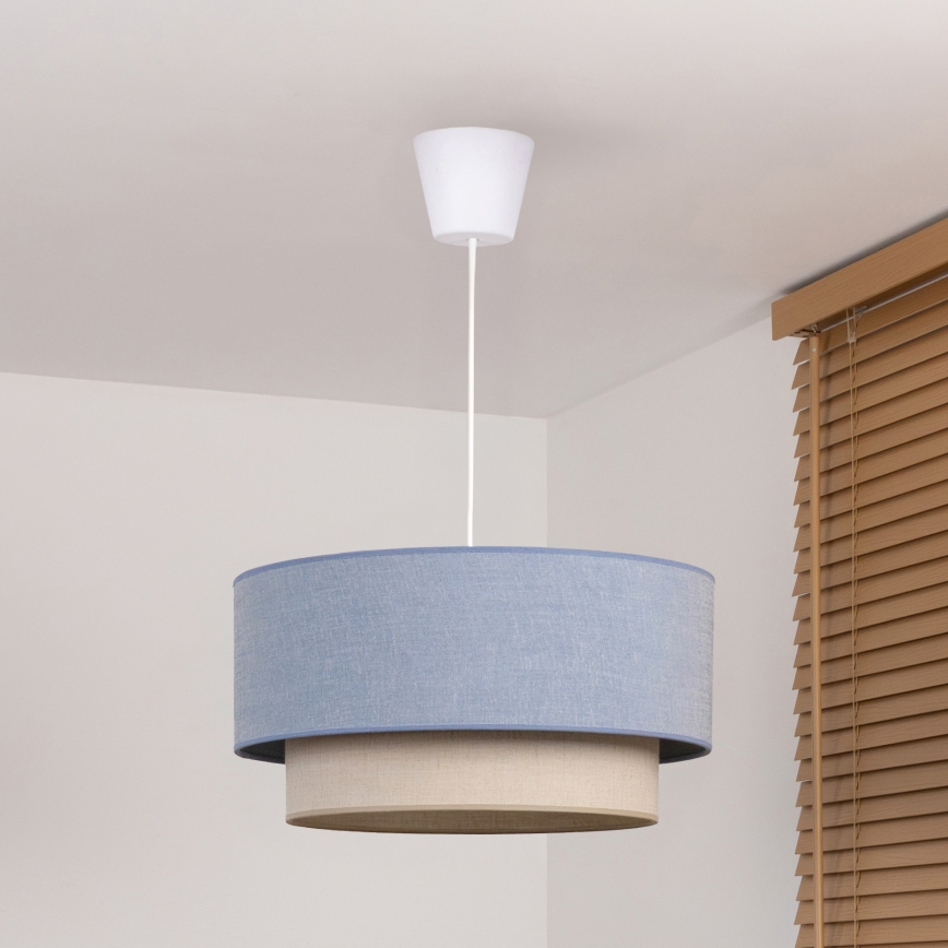 Brilagi - LED Lustr na lanku BOHO ECO 1xE27/10W/230V pr. 40 cm modrá/krémová