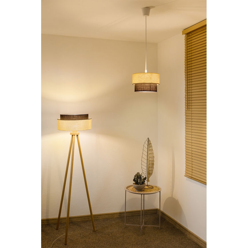 Brilagi - LED Lustr na lanku BOHO STYLE 1xE27/15W/230V pr. 25 cm krémová/hnědá