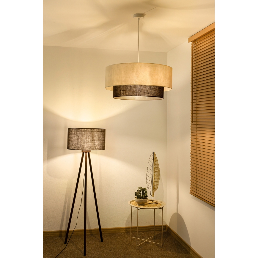 Brilagi - LED Lustr na lanku BOHO STYLE 3xE27/15W/230V pr. 60 cm krémová/hnědá