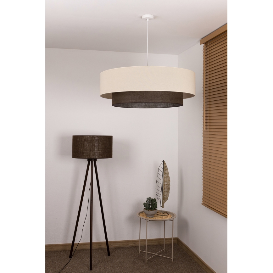 Brilagi - LED Lustr na lanku BOHO STYLE 3xE27/15W/230V pr. 80 cm krémová/hnědá