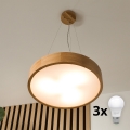 Brilagi - LED Lustr na lanku CARVALHO 3xE27/60W/230V dub pr. 47,5 cm