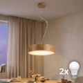 BRILAGI - LED Lustr na lanku CARVALHO MODERN 2xE27/60W/230V dub pr. 37,5 cm