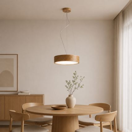 Brilagi - LED Lustr na lanku CARVALHO MODERN 2xE27/60W/230V dub pr. 37,5 cm