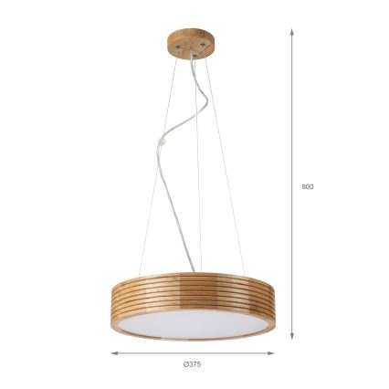 Brilagi - LED Lustr na lanku CARVALHO MODERN 2xE27/60W/230V dub pr. 37,5 cm