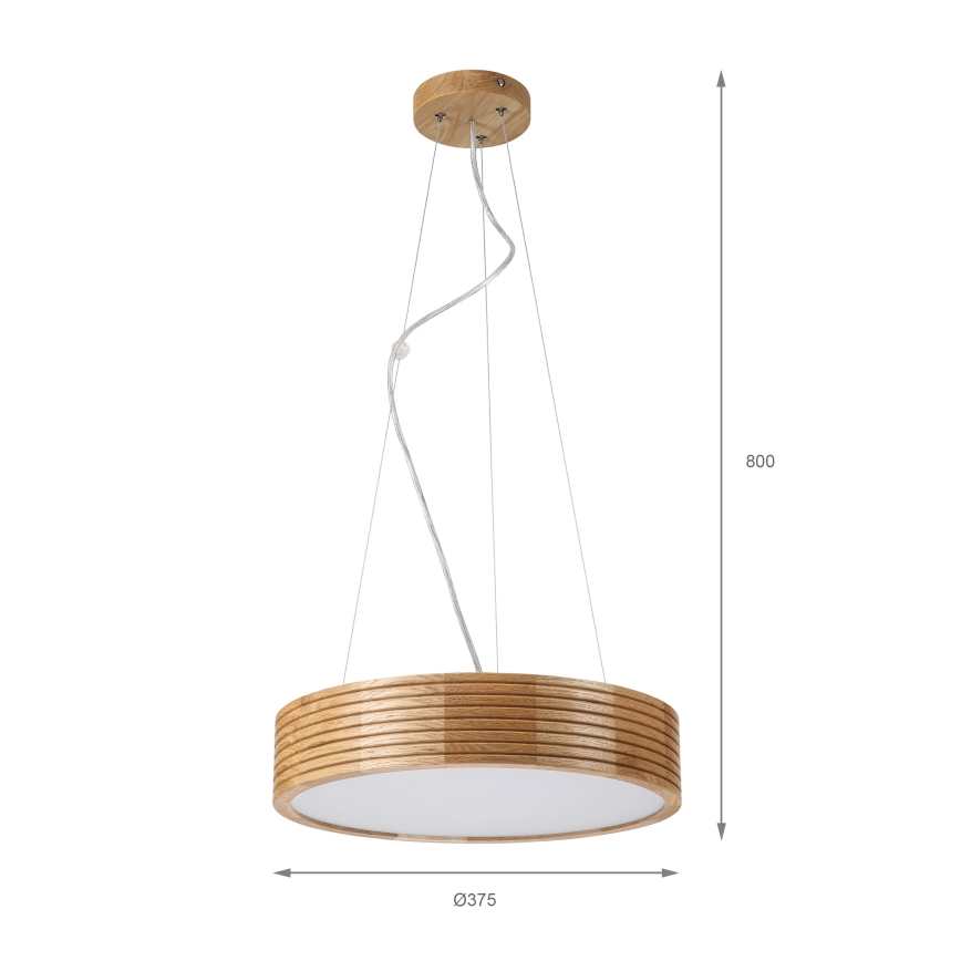 Brilagi - LED Lustr na lanku CARVALHO MODERN 2xE27/60W/230V dub pr. 37,5 cm