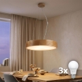 BRILAGI - LED Lustr na lanku CARVALHO MODERN 3xE27/60W/230V dub pr. 47,5 cm