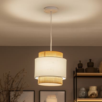 Brilagi - LED Lustr na lanku CERIA 1xE27/40W/230V pr. 30 cm béžová/bílá