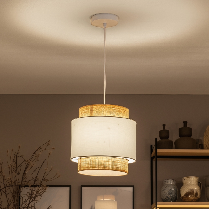 Brilagi - LED Lustr na lanku CERIA 1xE27/40W/230V pr. 30 cm béžová/bílá