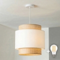 Brilagi - LED Lustr na lanku CERIA 1xE27/40W/230V pr. 40 cm béžová/bílá