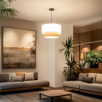 Brilagi - LED Lustr na lanku CERIA 1xE27/40W/230V pr. 50 cm bílá/béžová