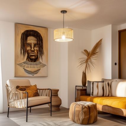 Brilagi - LED Lustr na lanku CERIA BOHO 1xE27/40W/230V pr. 25 cm bambus