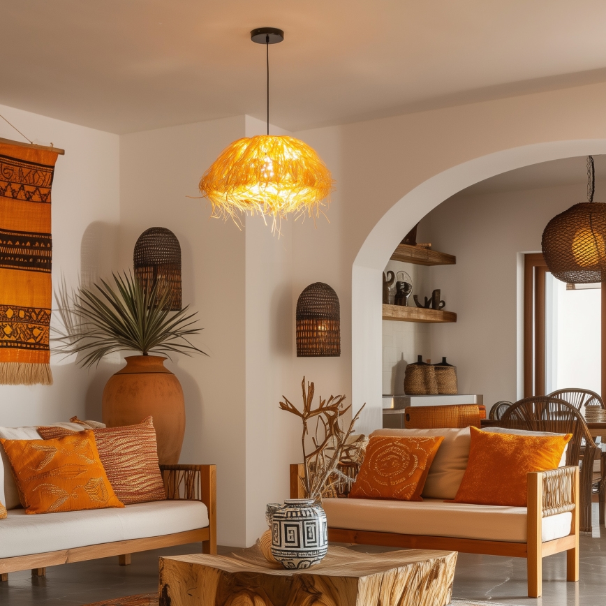 Brilagi - LED Lustr na lanku CERIA BOHO 1xE27/40W/230V pr. 40 cm rafie