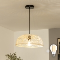 Brilagi - LED Lustr na lanku CERIA BOHO 1xE27/40W/230V pr. 40 cm ratan