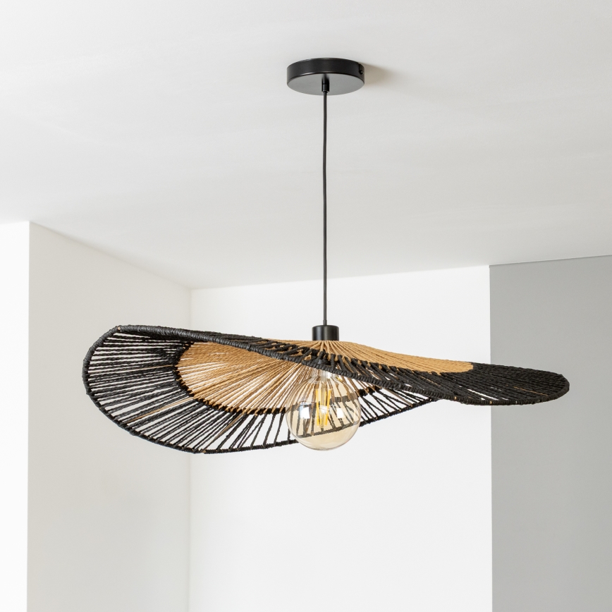 Brilagi - LED Lustr na lanku CERIA BOHO 1xE27/40W/230V pr. 50 cm černá/hnědá