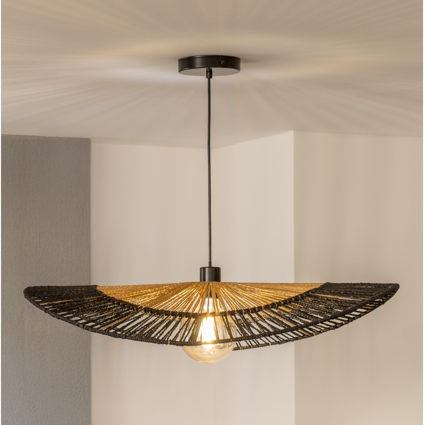 Brilagi - LED Lustr na lanku CERIA BOHO 1xE27/40W/230V pr. 50 cm černá/hnědá