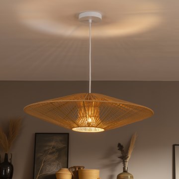 Brilagi - LED Lustr na lanku CERIA BOHO 1xE27/40W/230V pr. 70 cm bílá/hnědá