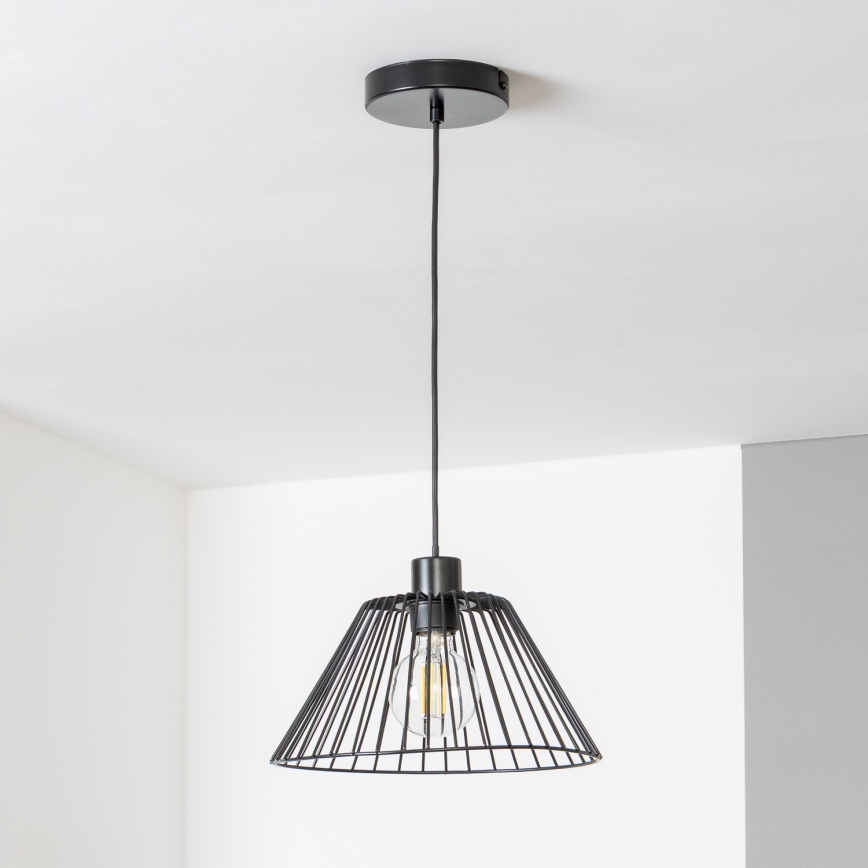 Brilagi - LED Lustr na lanku CERIA WIRE 1xE27/40W/230V pr. 30 cm černá