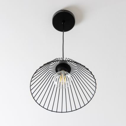 Brilagi - LED Lustr na lanku CERIA WIRE 1xE27/40W/230V pr. 30 cm černá
