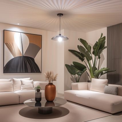 Brilagi - LED Lustr na lanku CERIA WIRE 1xE27/40W/230V pr. 38 cm černá