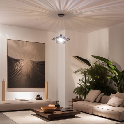 Brilagi - LED Lustr na lanku CERIA WIRE 1xE27/40W/230V pr. 38 cm černá