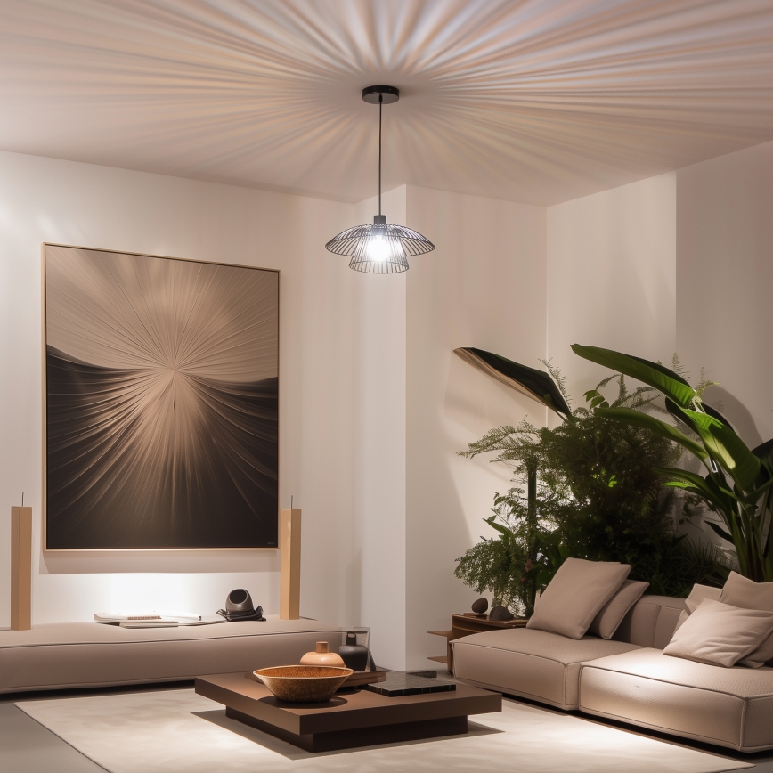 Brilagi - LED Lustr na lanku CERIA WIRE 1xE27/40W/230V pr. 38 cm černá