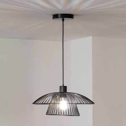 Brilagi - LED Lustr na lanku CERIA WIRE 1xE27/40W/230V pr. 38 cm černá