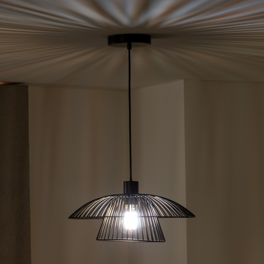 Brilagi - LED Lustr na lanku CERIA WIRE 1xE27/40W/230V pr. 38 cm černá