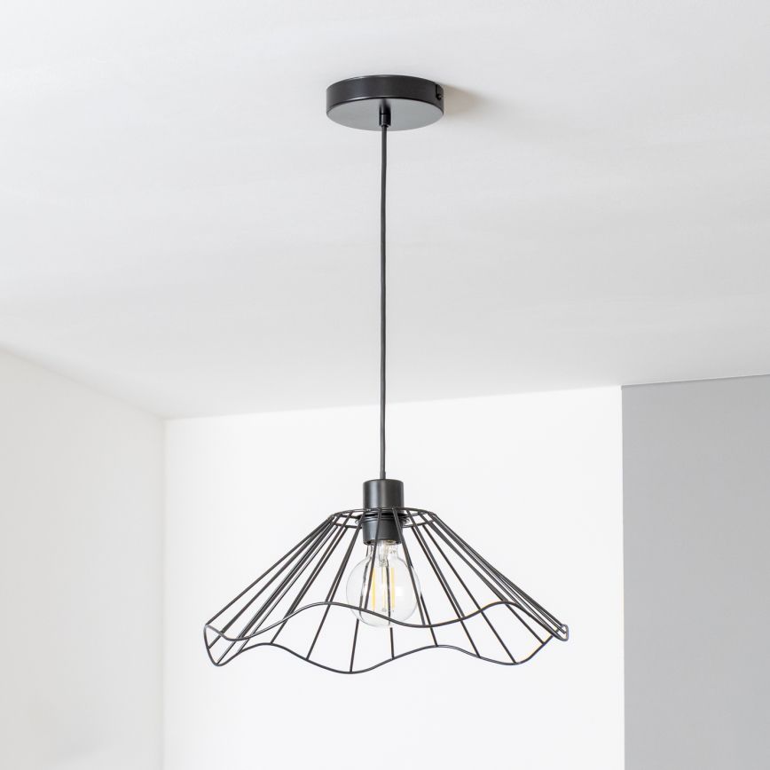 Brilagi - LED Lustr na lanku CERIA WIRE 1xE27/40W/230V pr. 40 cm černá