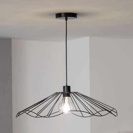 Brilagi - LED Lustr na lanku CERIA WIRE 1xE27/40W/230V pr. 60 cm černá