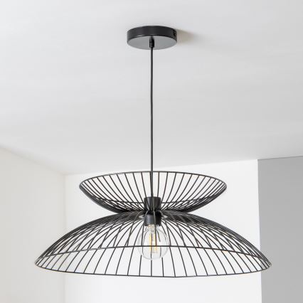 Brilagi - LED Lustr na lanku CERIA WIRE 1xE27/40W/230V pr. 60 cm černá