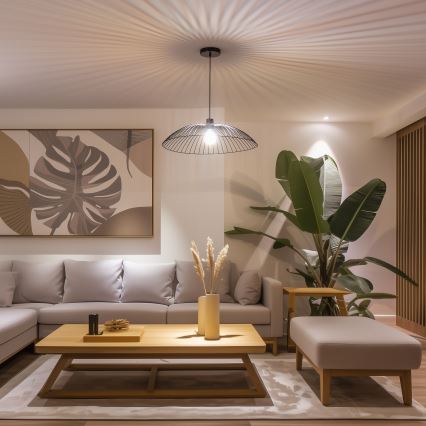 Brilagi - LED Lustr na lanku CERIA WIRE 1xE27/40W/230V pr. 60 cm černá