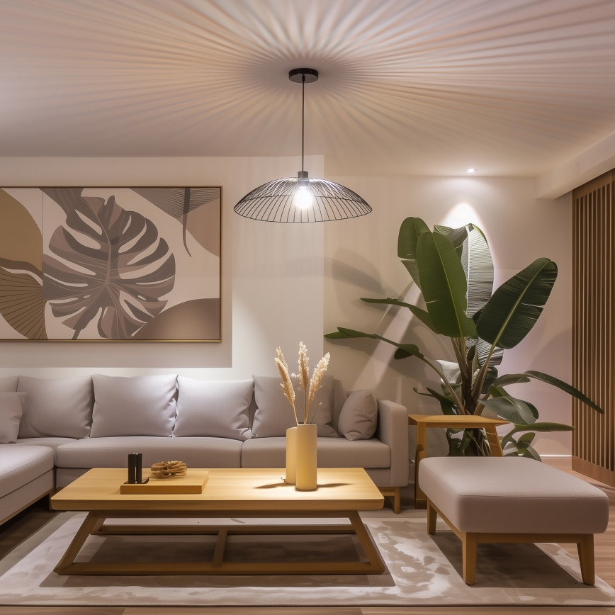 Brilagi - LED Lustr na lanku CERIA WIRE 1xE27/40W/230V pr. 60 cm černá