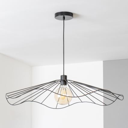Brilagi - LED Lustr na lanku CERIA WIRE 1xE27/40W/230V pr. 80 cm černá