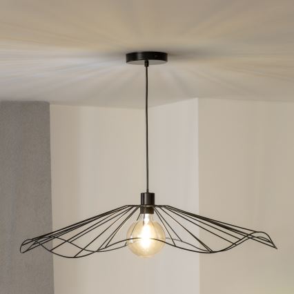 Brilagi - LED Lustr na lanku CERIA WIRE 1xE27/40W/230V pr. 80 cm černá