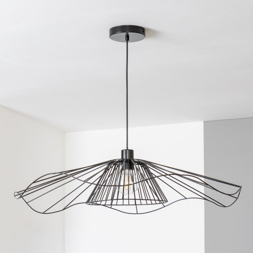 Brilagi - LED Lustr na lanku CERIA WIRE 1xE27/40W/230V pr. 80 cm černá