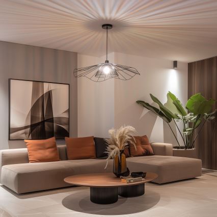 Brilagi - LED Lustr na lanku CERIA WIRE 1xE27/40W/230V pr. 80 cm černá