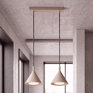 BRILAGI - LED Lustr na lanku CONE DOUBLE 2xGX53/15W/230V béžová