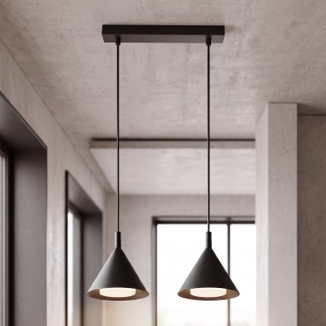 BRILAGI - LED Lustr na lanku CONE DOUBLE 2xGX53/15W/230V černá