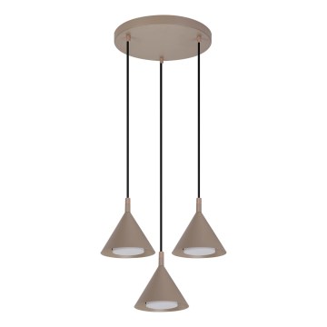 BRILAGI - LED Lustr na lanku CONE TRIPLE ROUND 3xGX53/15W/230V béžová