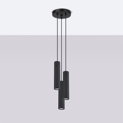 Brilagi - LED Lustr na lanku CRESTO 3xGU10/10W/230V černá