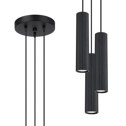 Brilagi - LED Lustr na lanku CRESTO 3xGU10/10W/230V černá